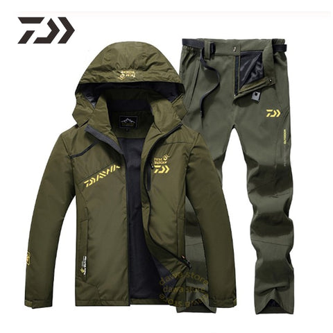 Hooded Sports Daiwa Fishing Jacket and matching waterproof pants option